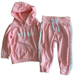 Pink "Mini" Tracksuit Outfit Girls' 90/12-18 Months